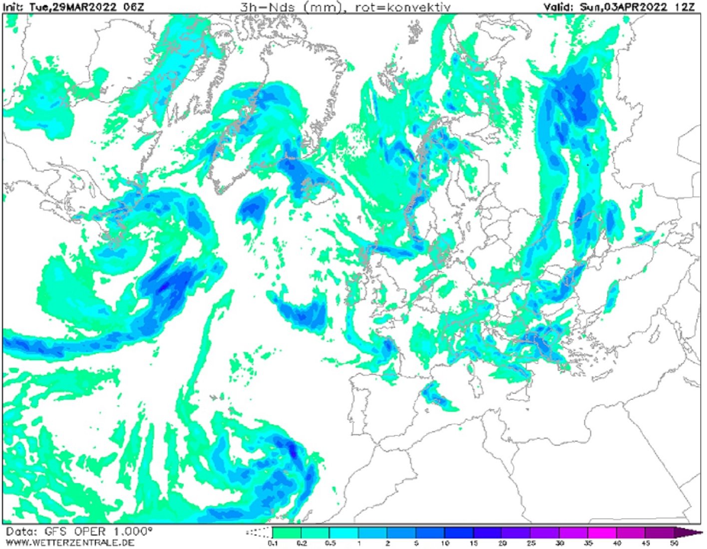 Nevarà en Barcelona el domingo, 3 de abril? / Modelo GFS