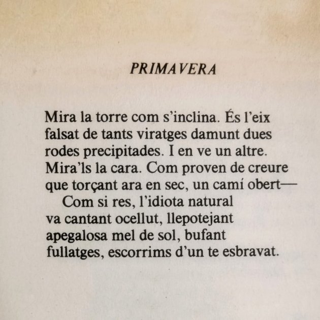 Gabriel Ferrater Primavera poema Gabriel Ferrater Primavera poema