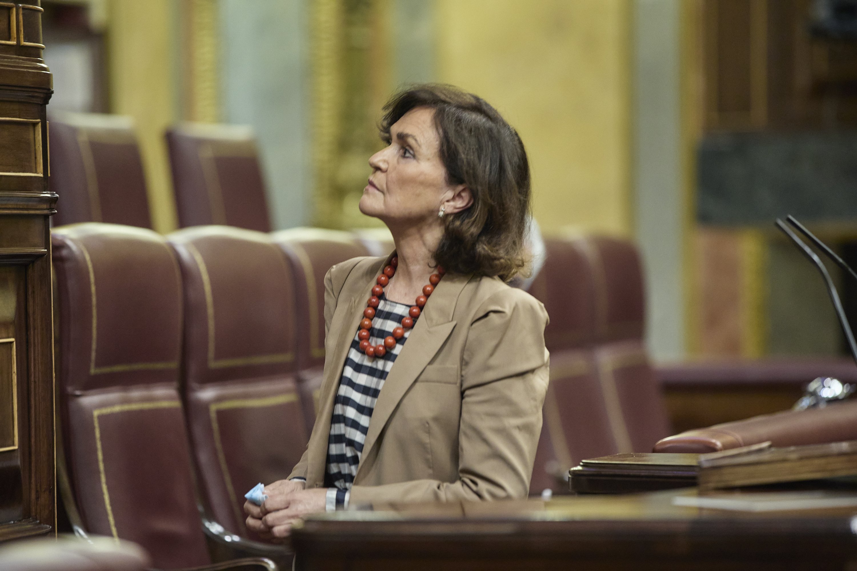 L'exvicepresidenta Calvo, indignada, ironitza amb el retorn de Joan Carles I