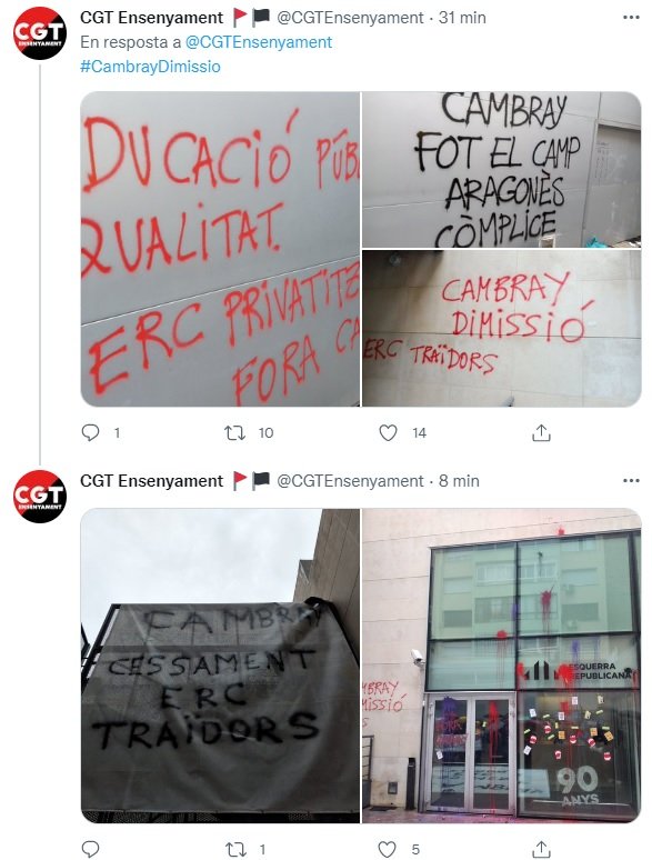 TUIT CGT huelga educacion
