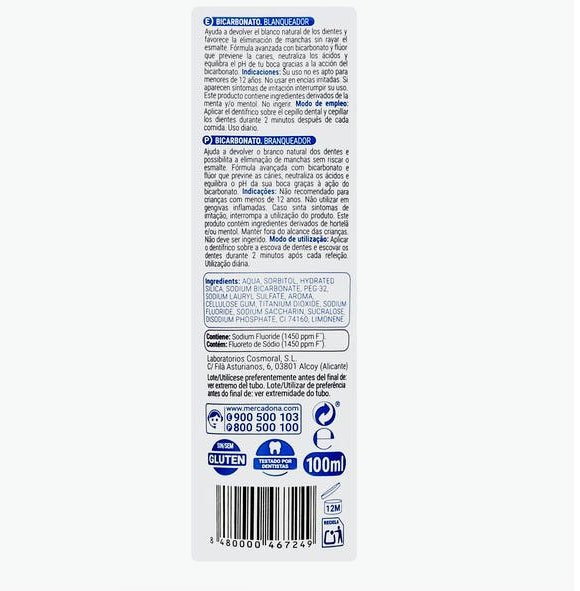 Dentifrici blanquejant de bicarbonat de Deliplus