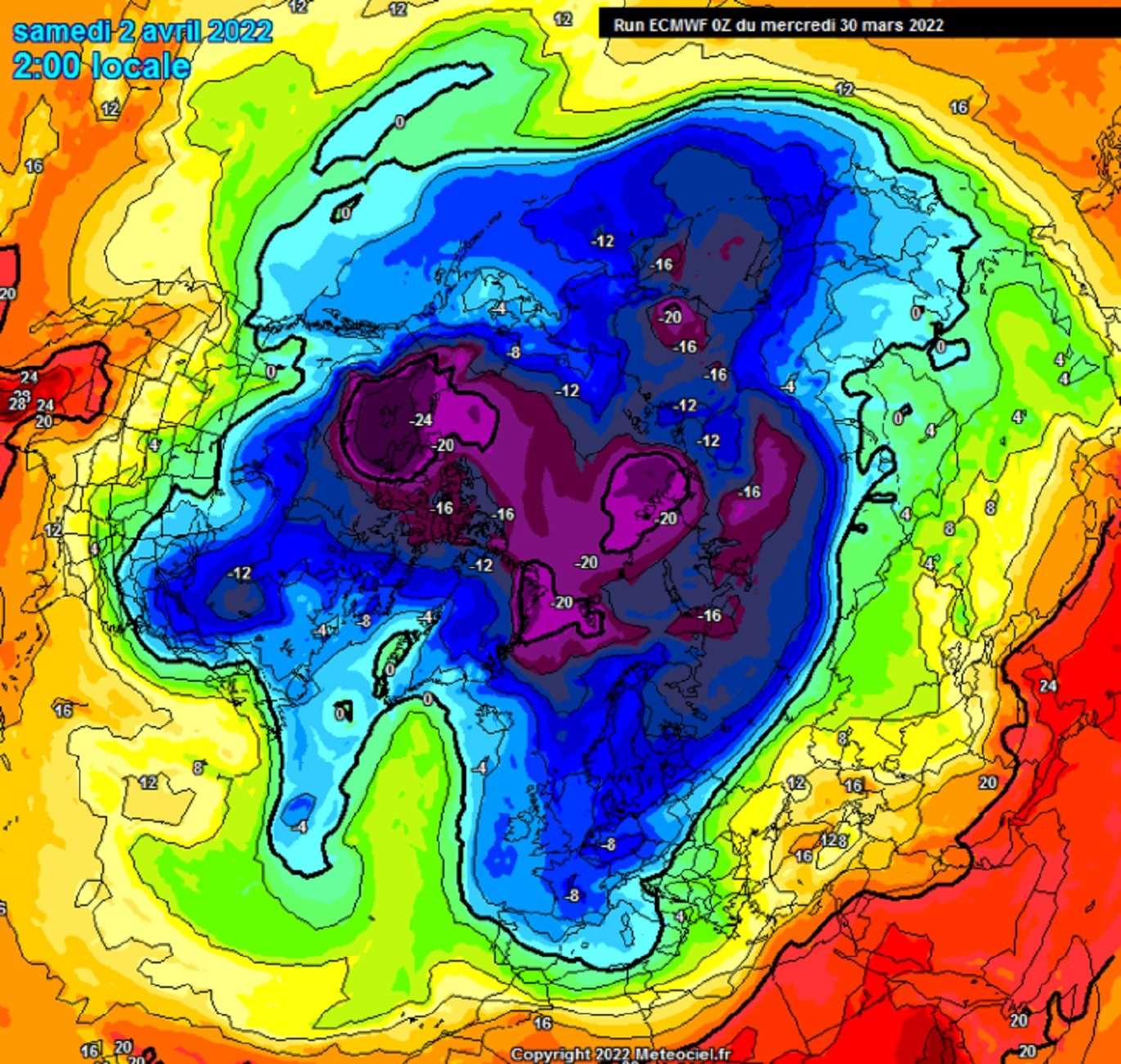 Ola de frío en Cataluña / Imagen: ECMWF Meteociel.fr