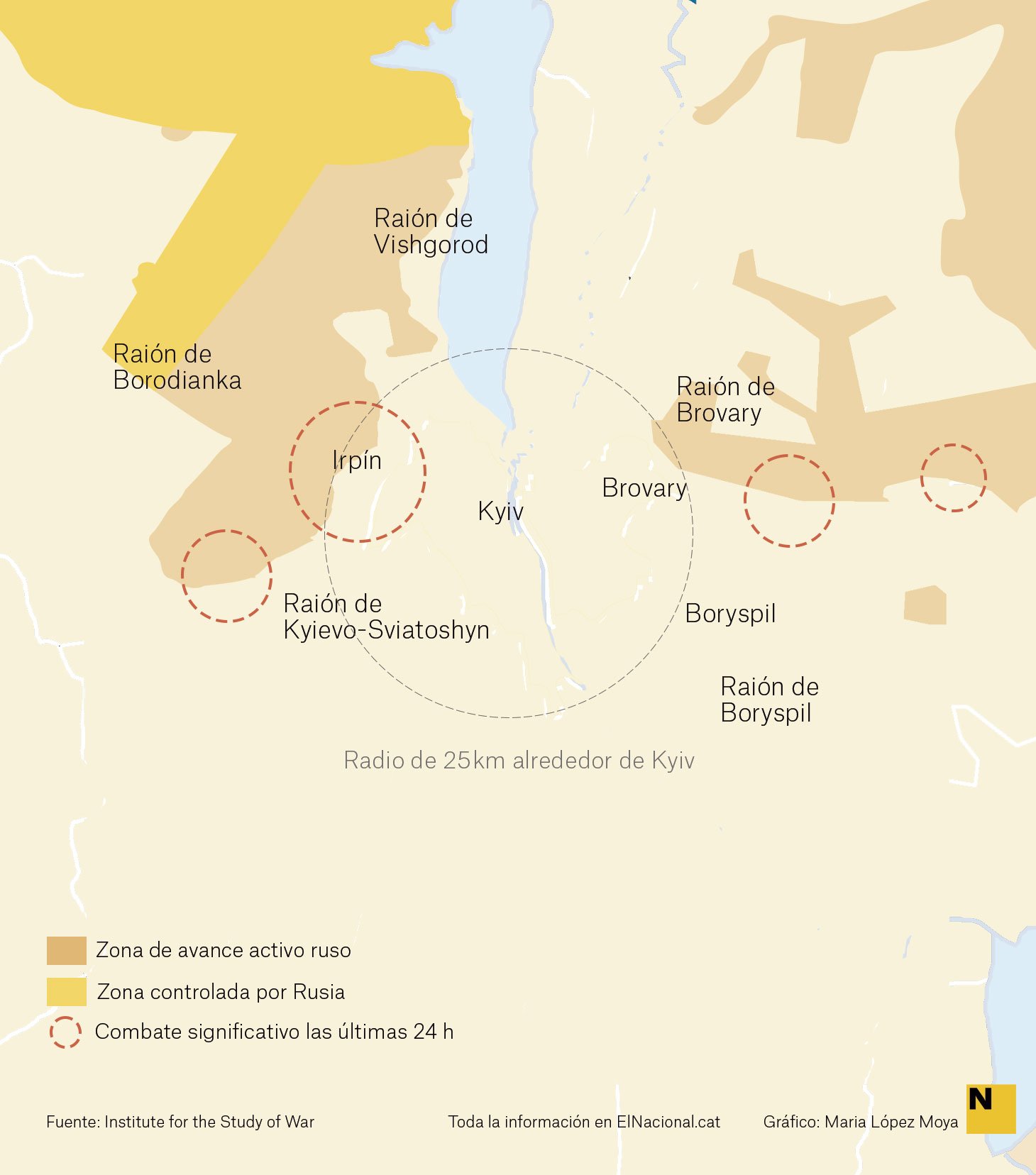 Mapa Kiev Guerra 31 març cas Maria Lópex Moya