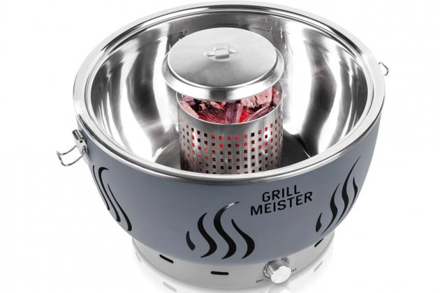 Barbacoa de carbón móvil con ventilación activa de Grill Meister2