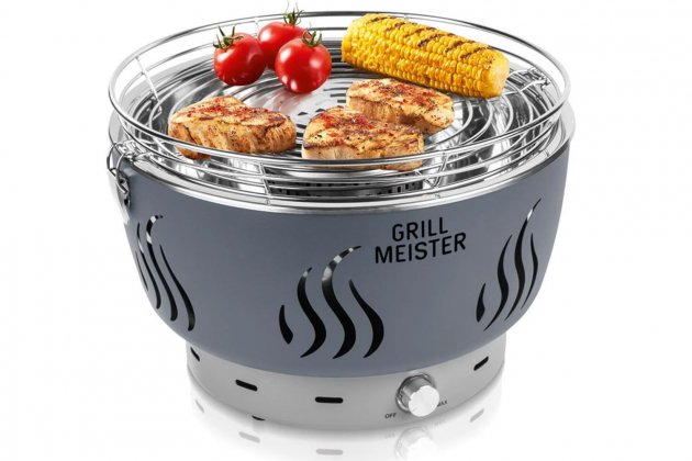 Barbacoa de carbón móvil con ventilación activa de Grill Meister1