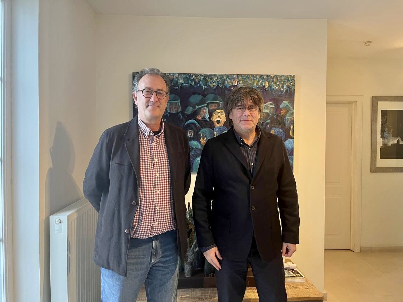 "Pride in the resilience of exile": Òmnium leader Xavier Antich visits Puigdemont