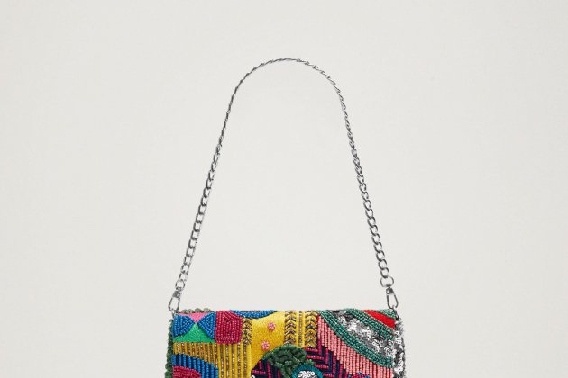 Bolso bandolera de fiesta con abalorios