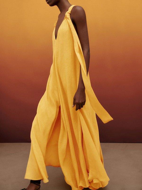 Vestit llarg amb detall de nudos1