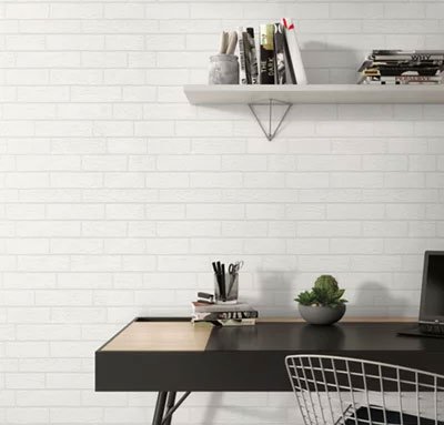 Papel pintado vinílico ladrillo marfil blanco INSPIRE2