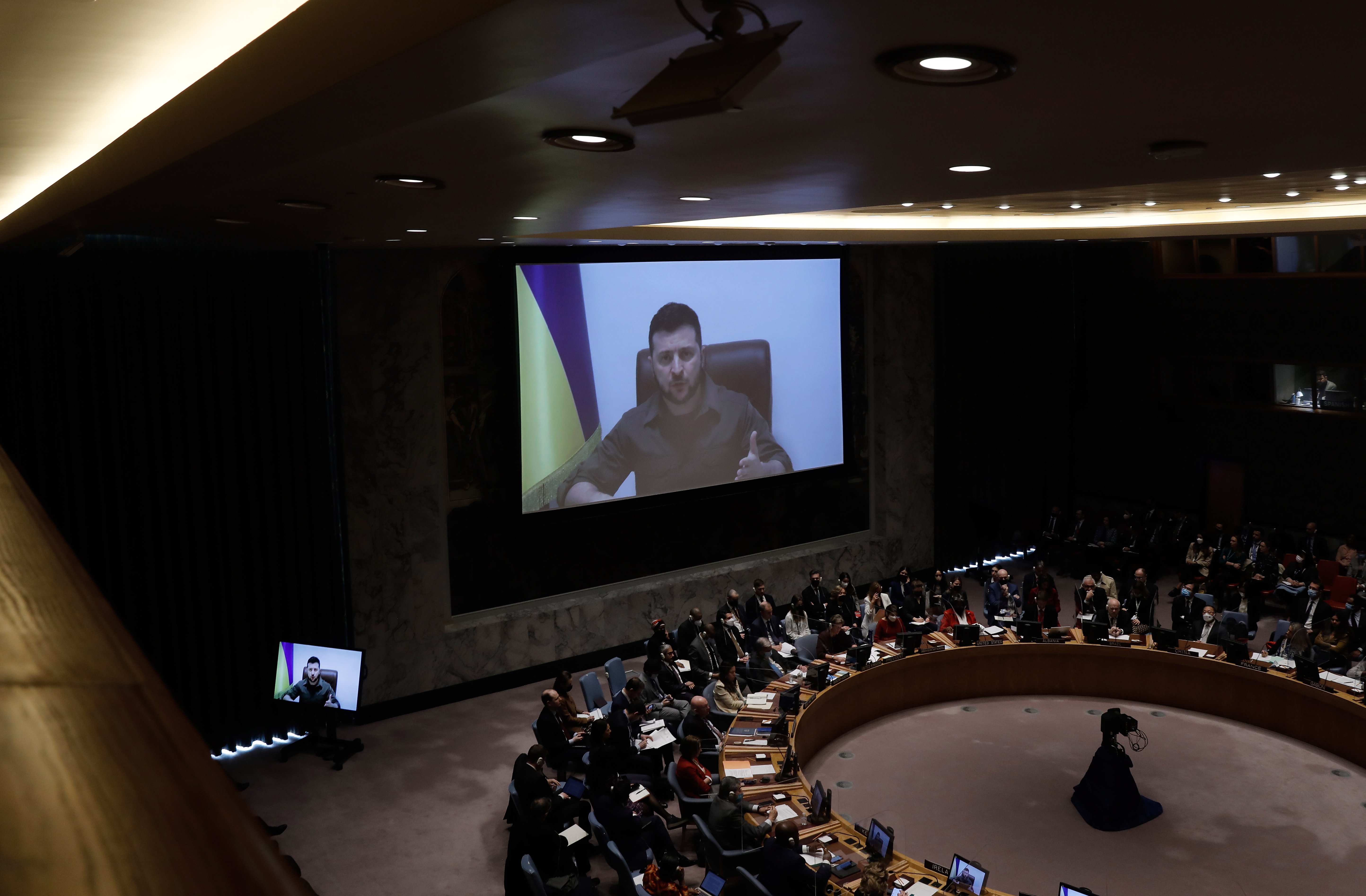 Zelenski: "O se articula un mecanismo para detener Rusia, o disolvemos la ONU"