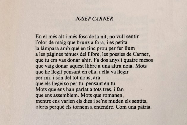Gabriel Ferrater poema Josep Carner