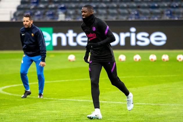 ousmane dembele rie entrenament fcbarcelona efe