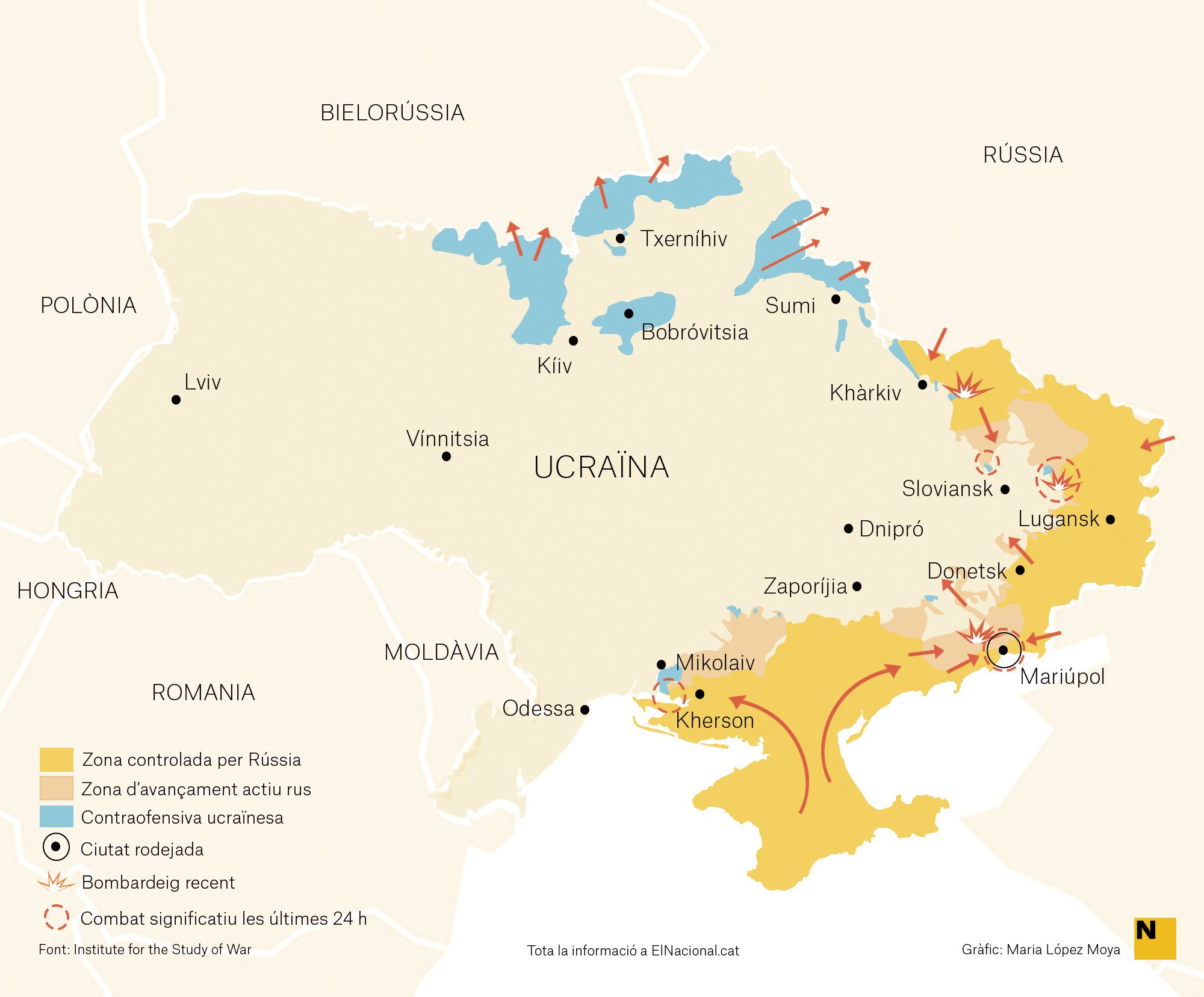 Mapa Ucraïna Guerra 7 abril cat Maria López Moya
