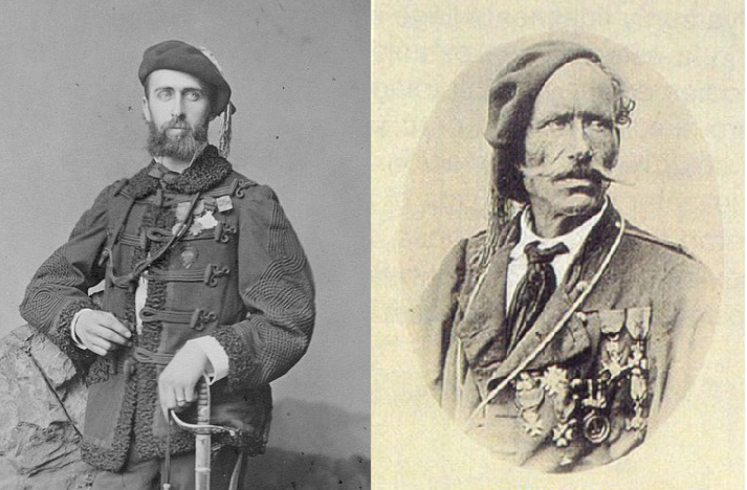 El pretendiente Alfons Carles y el general Savalls. Fuente Wikimedia Commons