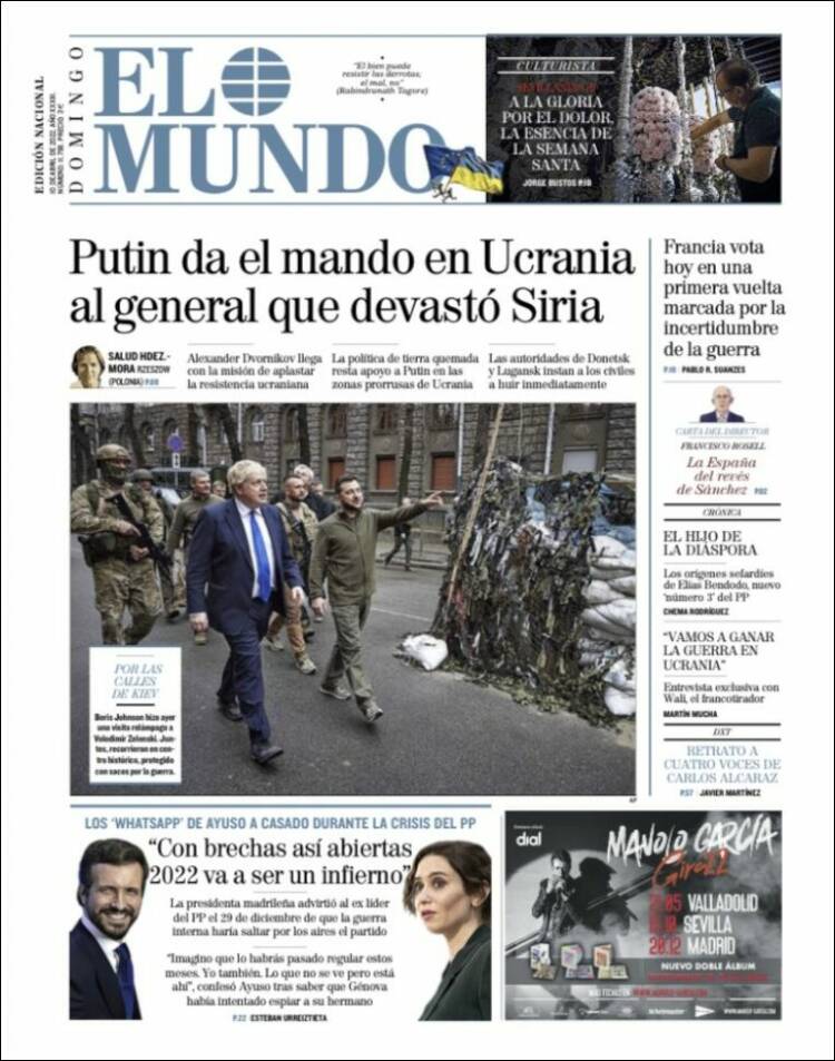 portada el mundo 10 abril 2022 portada el mundo 10 abril 2022