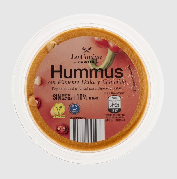 Hummus pimiento dulce y guindilla
