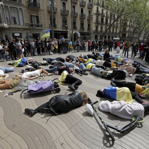 manifestación matanza bucha Rambla Barcelona / Efe Alberto Estévez