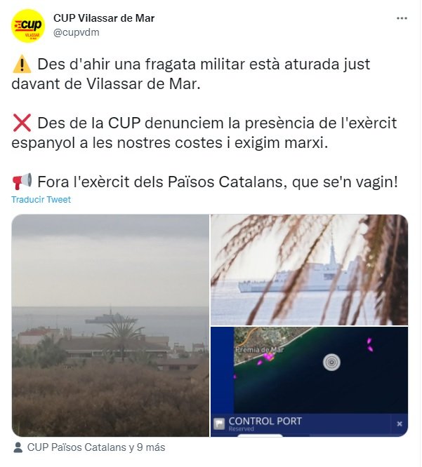 Captura tuit CUP Vilassar de Mar