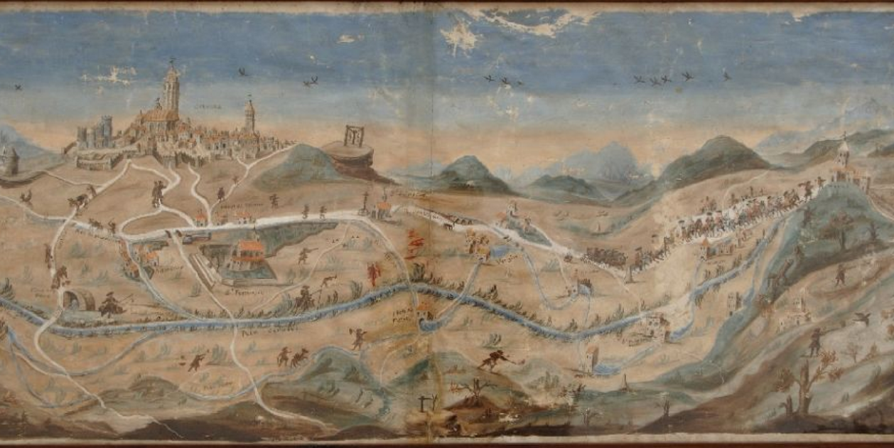 Conferčncia de Cervera. Imatge de Cervera (1700). Font Museu de Cervera