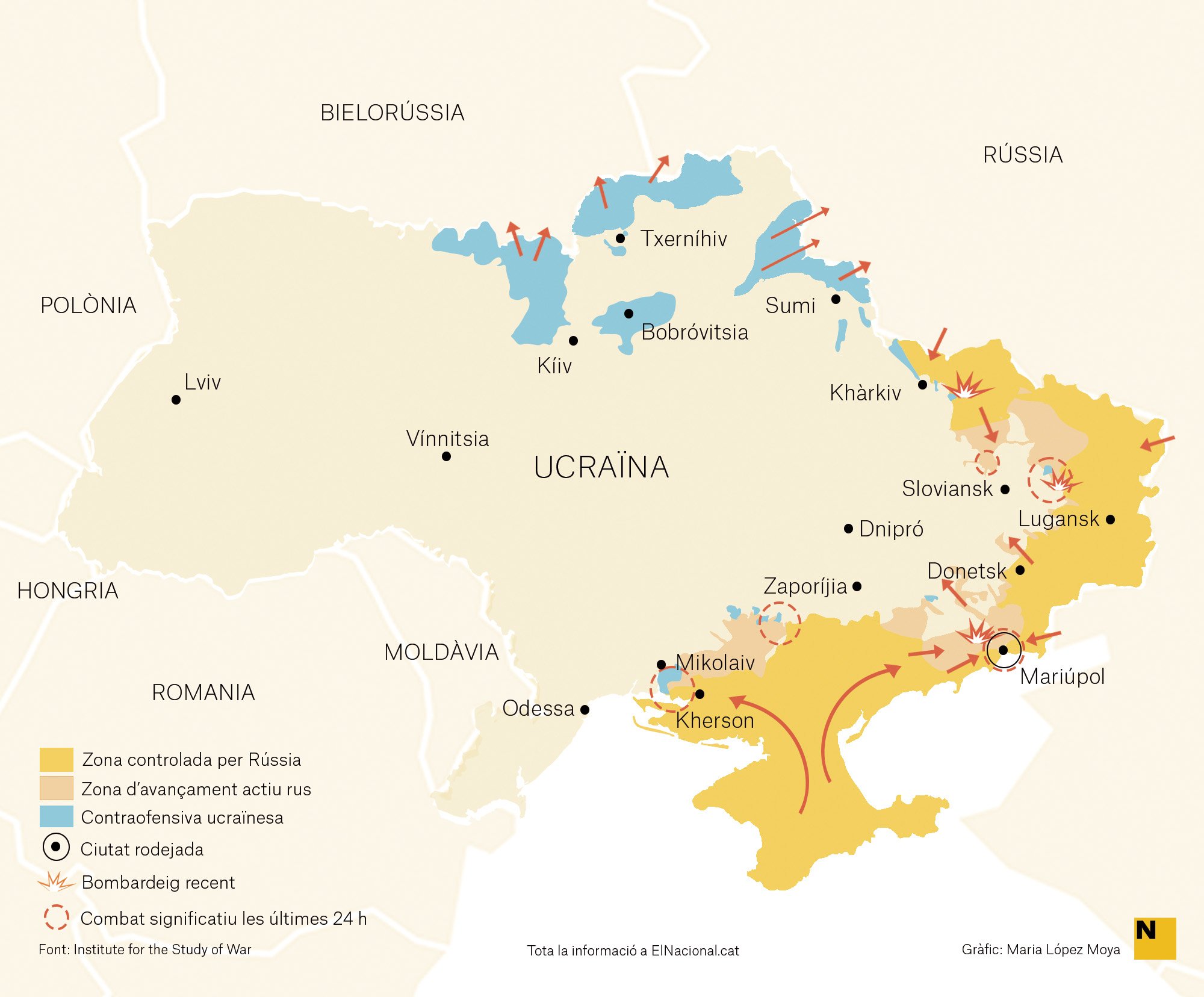 Mapa Ucraïna Guerra 10 abril cat Maria López Moya