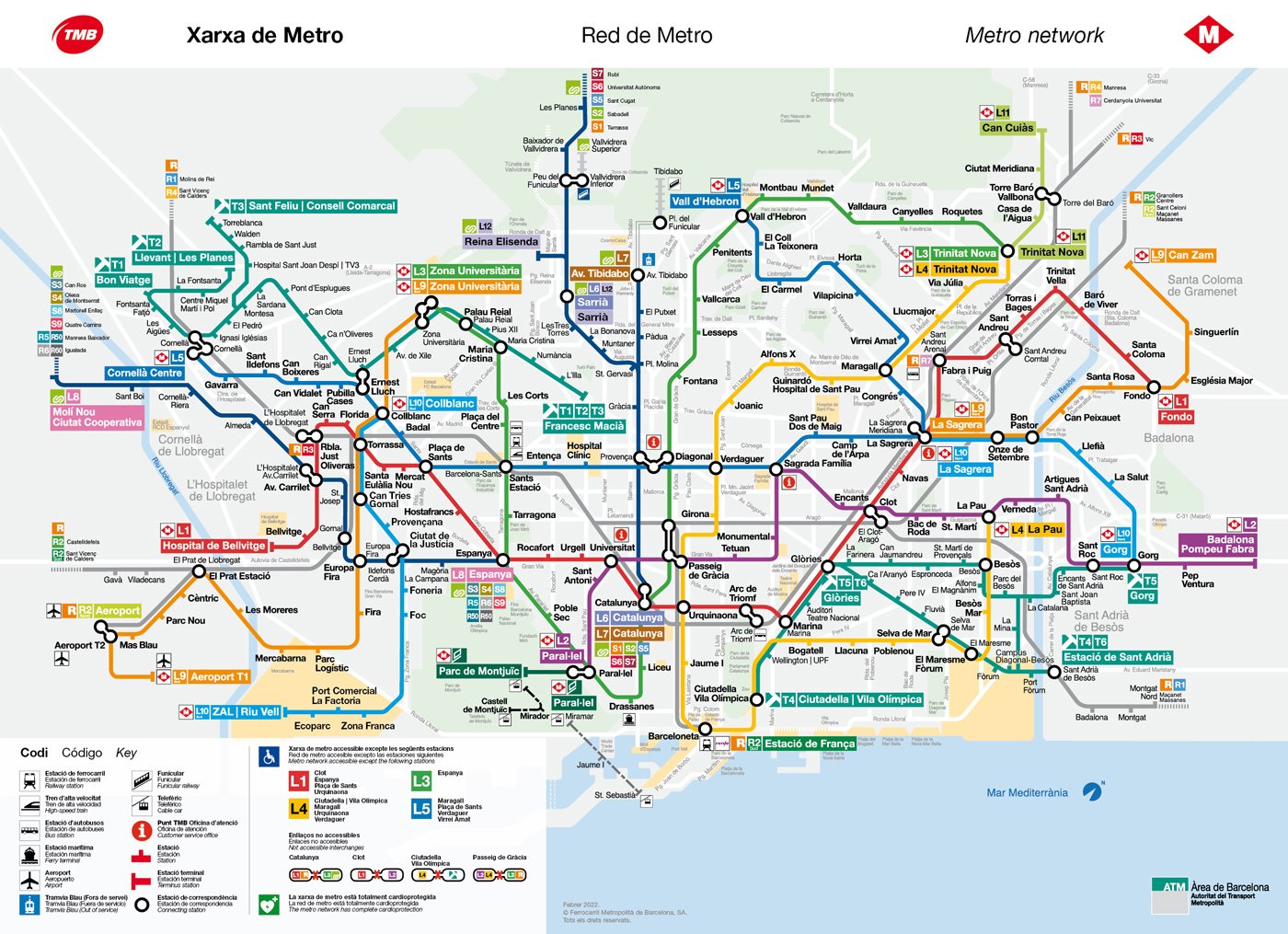 plano red metro barcelona actualizado tmb