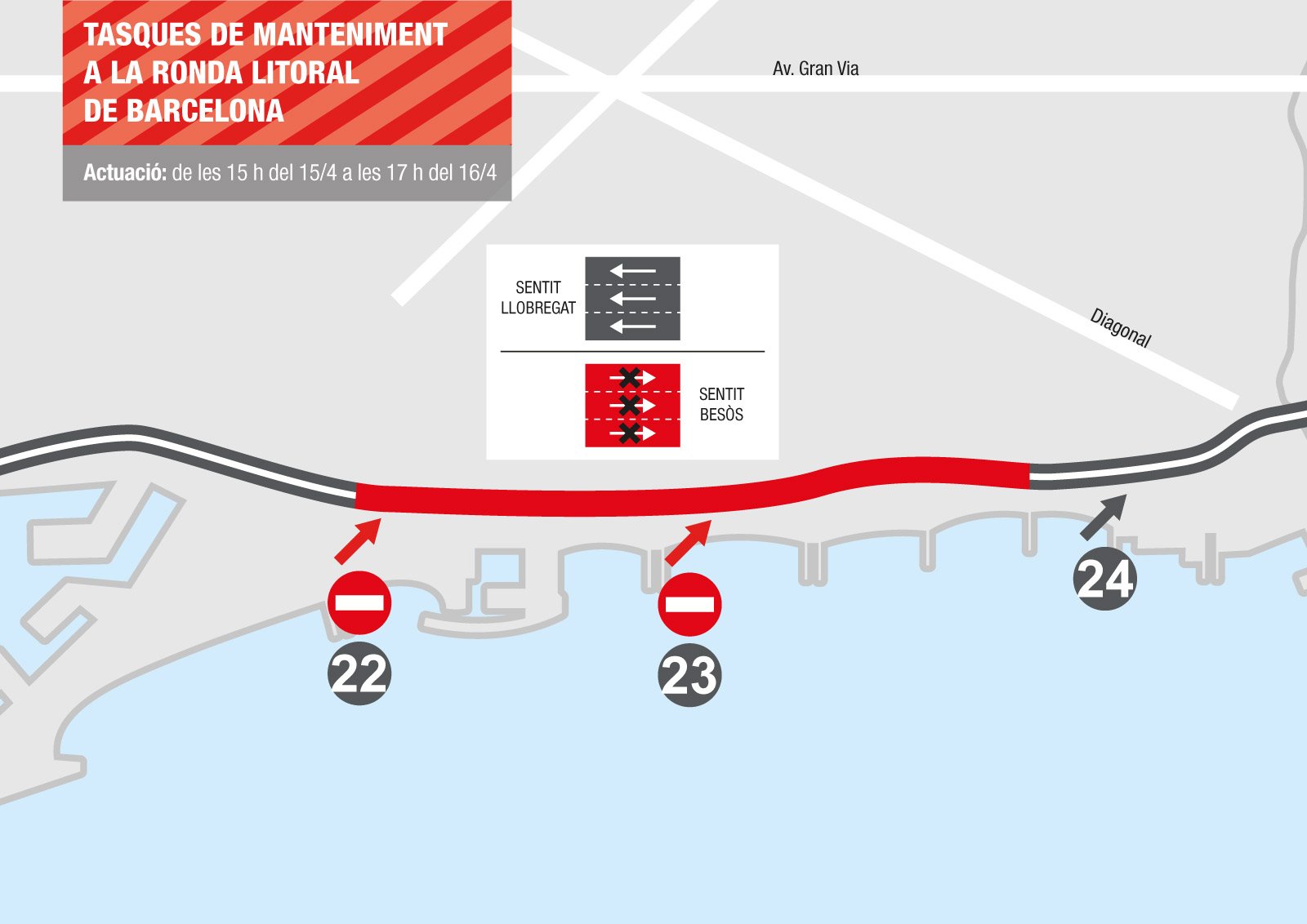 Ronda litoral mapa obras semana santa foto AMB 2