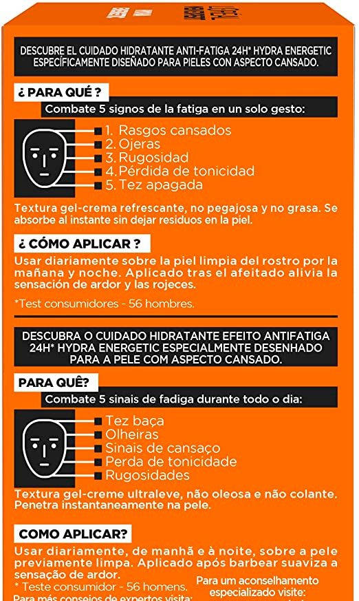 Gel hidratante anti fatiga Hydra Energetic Men Expert de la marca L'Oréal Paris