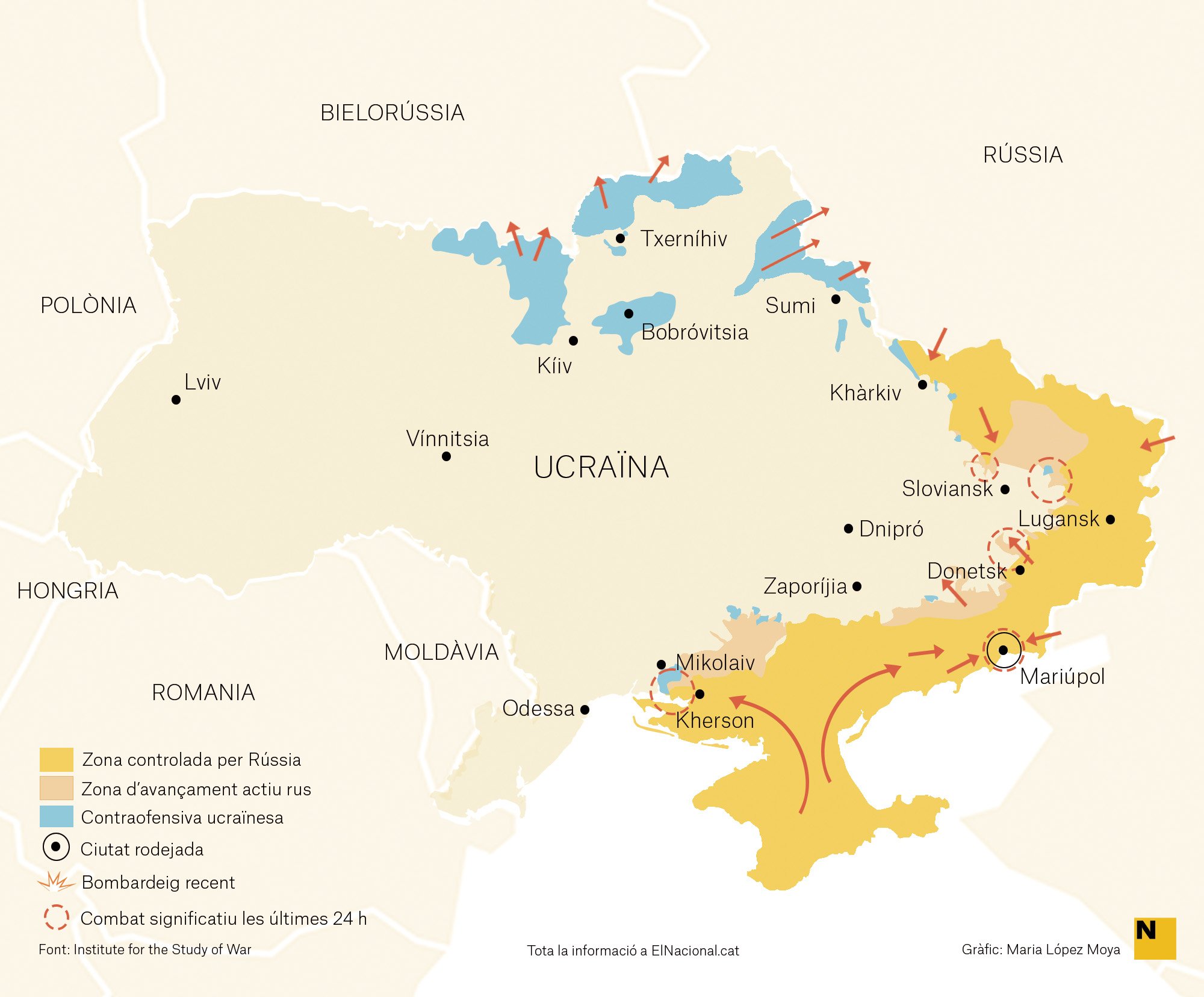 Mapa Ucraïna Guerra 12 abril cat Maria López Moya