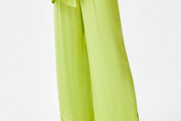 Pantalón wide leg satinado
