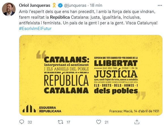 tuit junqueras republica tuit junqueras republica