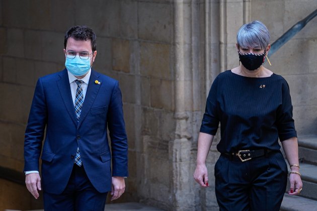 Conmemoración República Palau de la Generalitat, consellera Justicia, Lourdes Ciuró, Pere Aragonès, president - Foto: Pau de la Calle Conmemoración República Palau de la Generalitat, consellera Justicia, Lourdes Ciuró, Pere Aragonès, president - Foto: Pau de la Calle