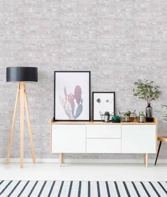 Papel pintado vinílico Inspire de ladrillo blanco1