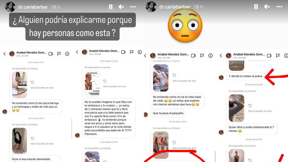 carla barber denuncia mensjaes
