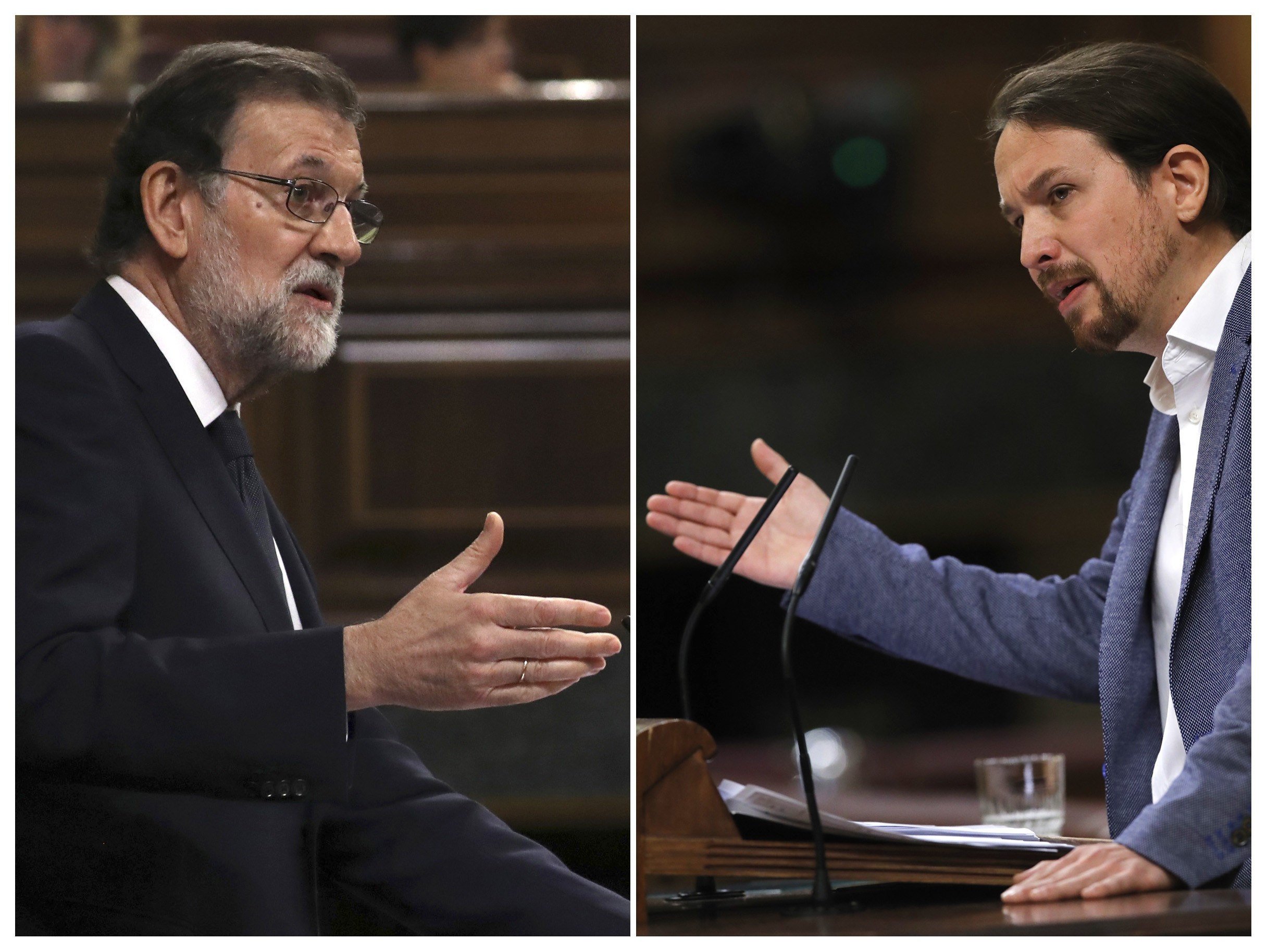 Rajoy i Iglesias es reforcen amb una censura centrada en el referèndum