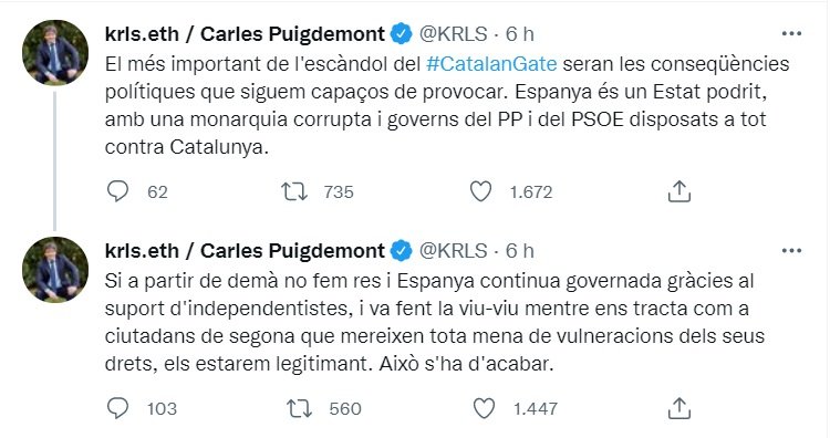 TUIT Cales Puigdemont Catalan Gate