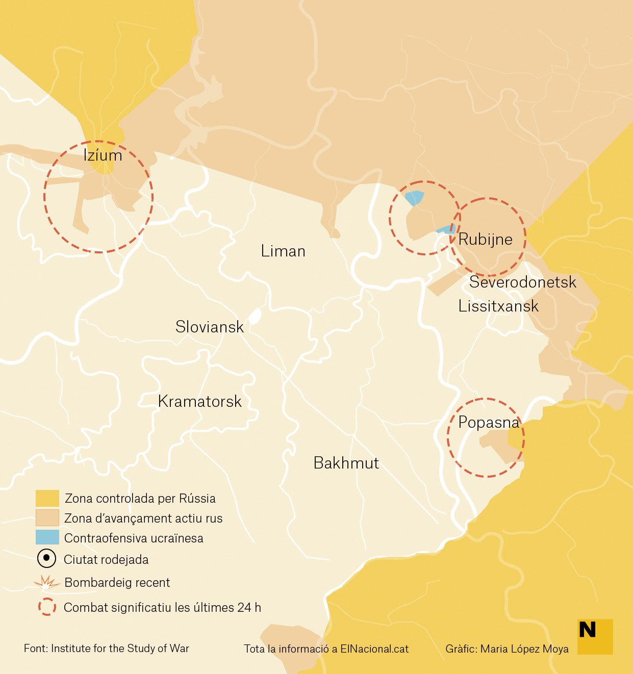 Mapa Ucraïna Donbas 19 abril cat Maria López Moya Mapa Ucraïna Donbas 19 abril cat Maria López Moya
