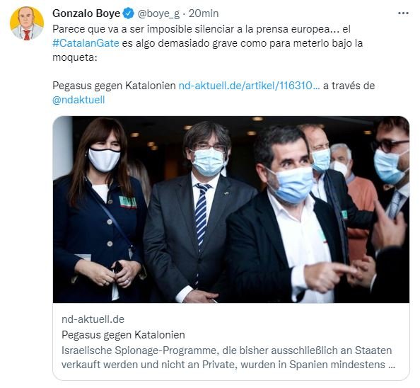 Captura tuit Boye prensa alemana silencio