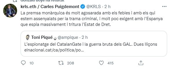 TUIT Puigdemont TUIT Puigdemont