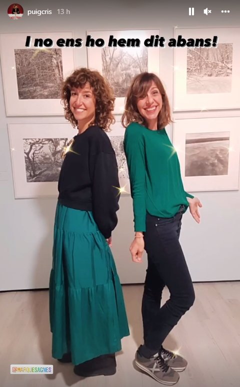 Cris Puig y Agnès Marquès vestuario idéntico @puigcris
