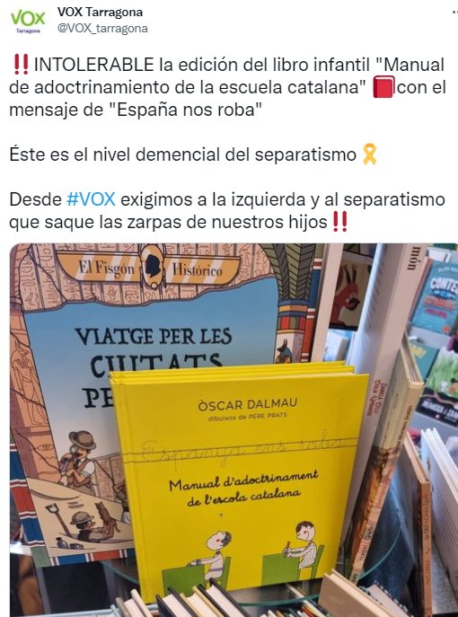 VOX contra libro Òscar Dalmau Twitter