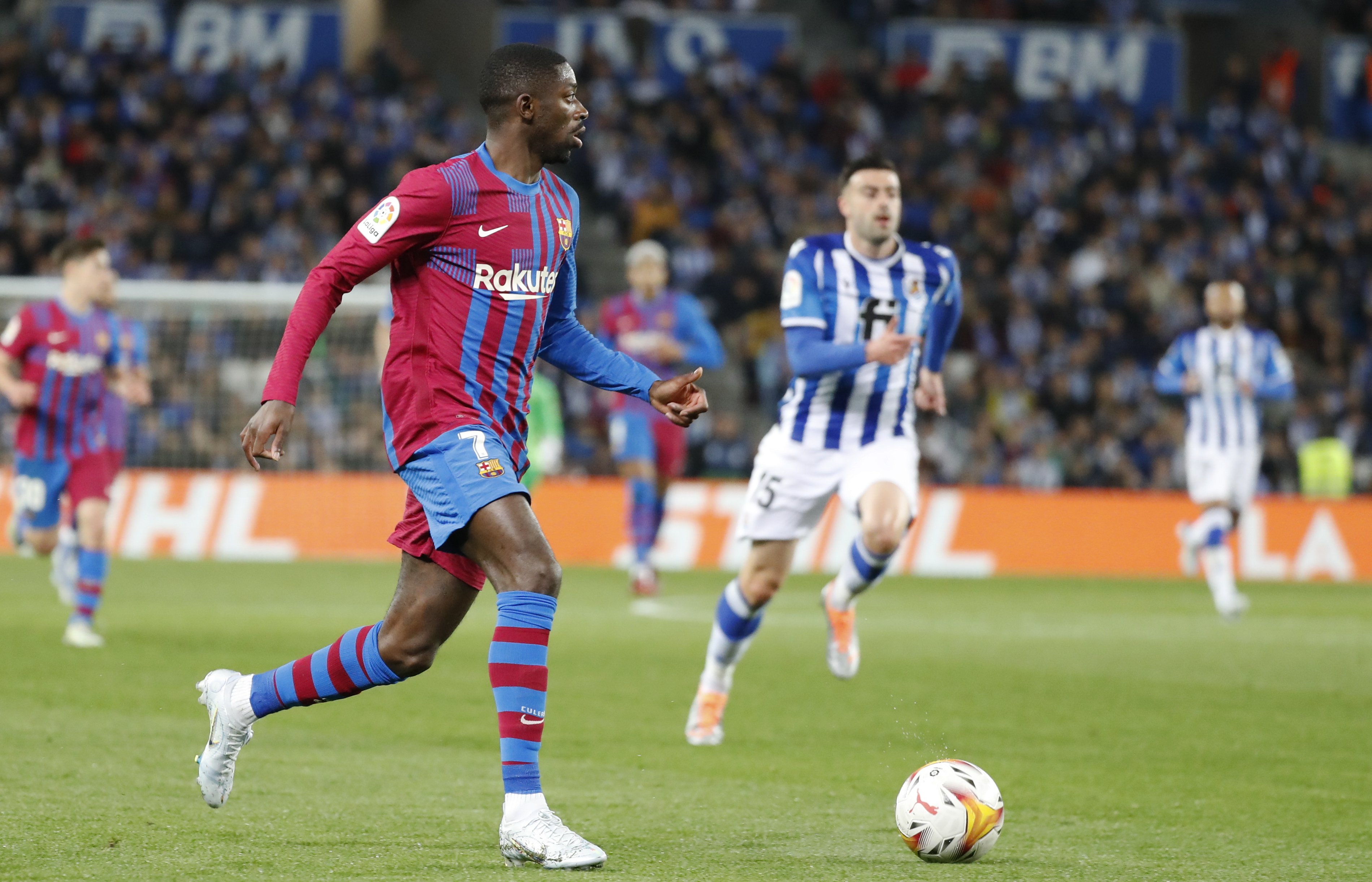 Llevará el 7 de Dembélé en el Barça porque Joan Laporta se ha cansado de esperar y va como loco por venir