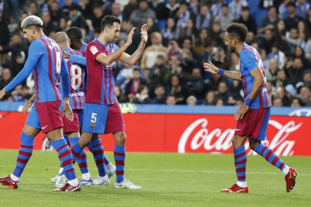 aubameyang busquets barca gol efe aubameyang busquets barca gol efe