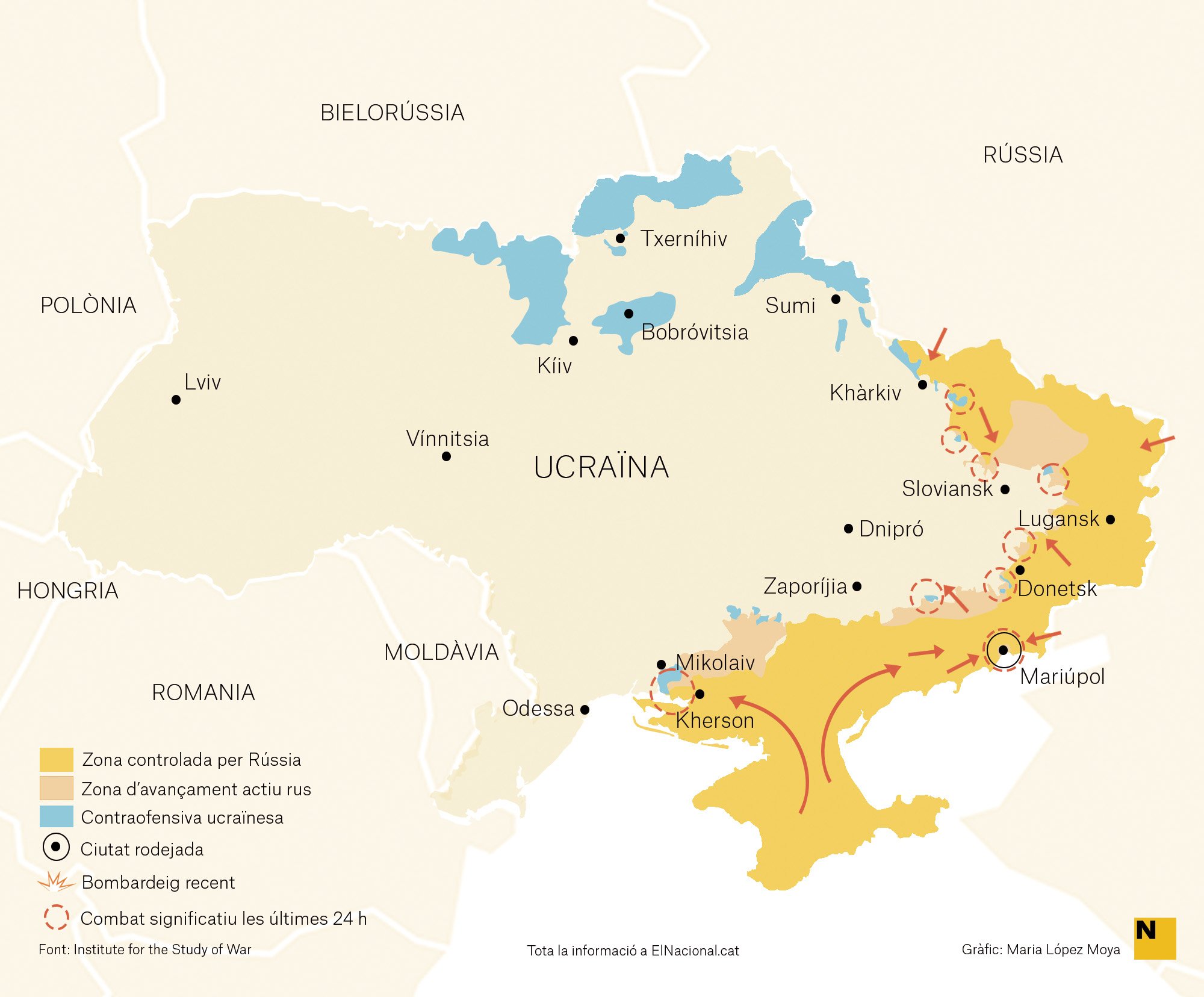 Mapa Ucraïna Guerra 21 abril cat Maria López Moya