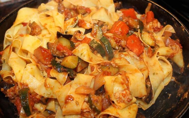 pappardelle verduretes bacalla pas24