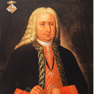 Mor Manuel de Sentmenat, el primer virrei hispànic d'origen català a l'Amèrica colonial. Retrat de Sentmenat. Font Wikimedia Commons