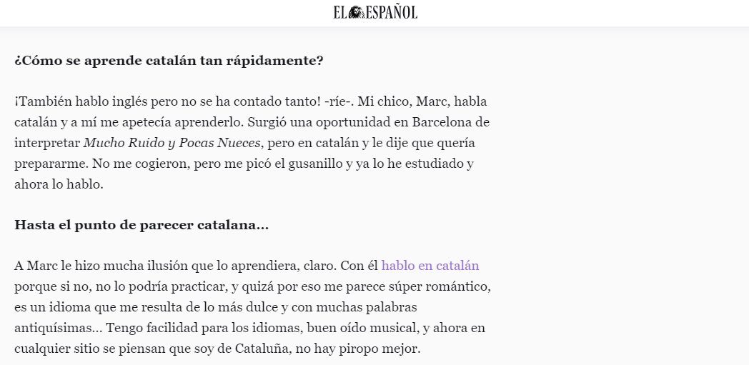 Natalia Sánchez fragmento entrevista pareces catalana El Español Natalia Sánchez fragmento entrevista pareces catalana El Español