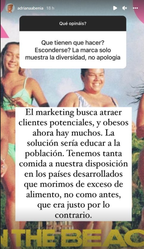 Respuesta gordofobia 2 Adriana Abenia Instagram Respuesta gordofobia 2 Adriana Abenia Instagram