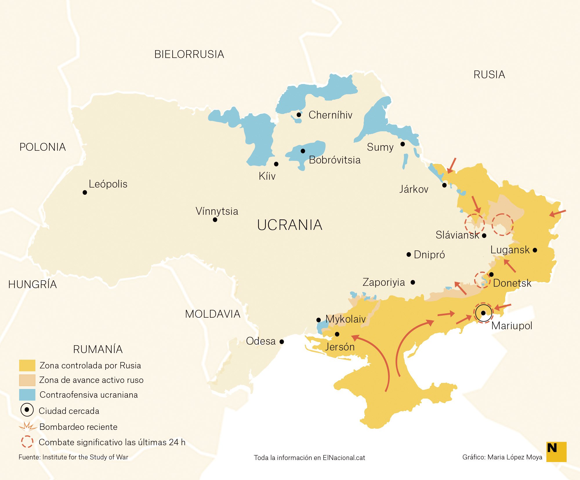 Mapa Ucraïna Guerra 25 abril cas Maria López Moya Mapa Ucraïna Guerra 25 abril cas Maria López Moya