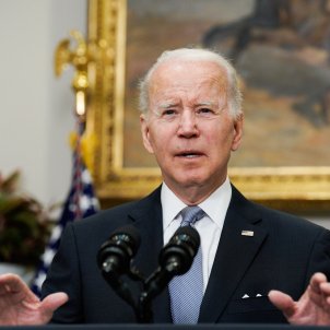 Presidente de estados unidos Joe Biden en Roosevelt Room, casa blanca, Washington DC - Foto: Yuri Gripas / Efe