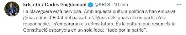 TUIT Puigdemont CNI TUIT Puigdemont CNI